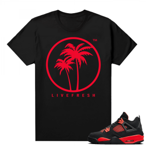 Red Thunder 4s - Tees Black Live Fresh Palm