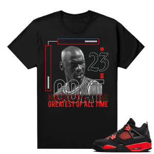 Red Thunder 4s - Tees Black MJ Goat