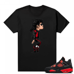 Red Thunder 4s - Tees Black MJ x 4s