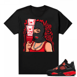 Red Thunder 4s - Tees Black Make it Rain