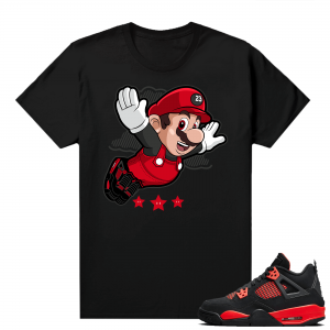 Red Thunder 4s - Tees Black Mario Fly