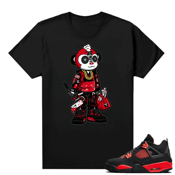 Red Thunder 4s - Tees Black Misfit Monkey