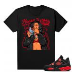 Red Thunder 4s - Tees Black Money To Burn