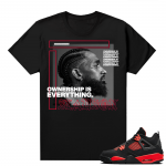 Red Thunder 4s - Tees Black Nipsey