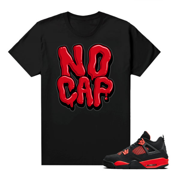 Red Thunder 4s - Tees Black No Cap