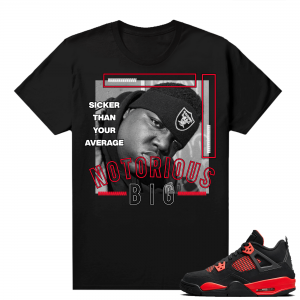 Red Thunder 4s - Tees Black Notorious