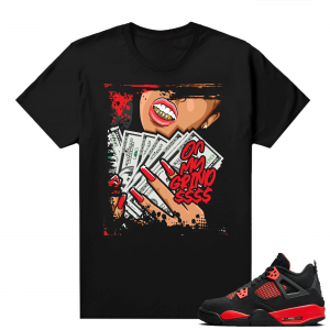 Red Thunder 4s - Tees Black On My Grind