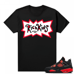 Red Thunder 4s - Tees Black Rich Kids