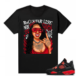 Red Thunder 4s - Tees Black Rockstar Mood