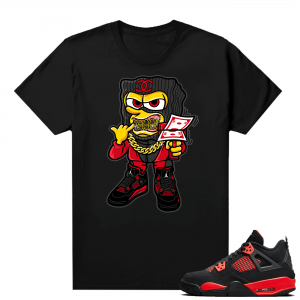 Red Thunder 4s - Tees Black Savage Mode