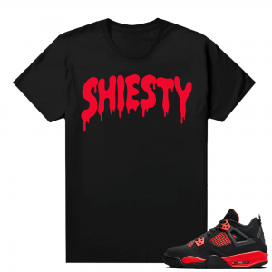 Red Thunder 4s - Tees Black Shiesty Drip