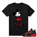 Red Thunder 4s - Tees Black Sneakerhead Mickey