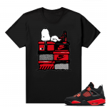 Red Thunder 4s - Tees Black Sneakerhead Snoopy