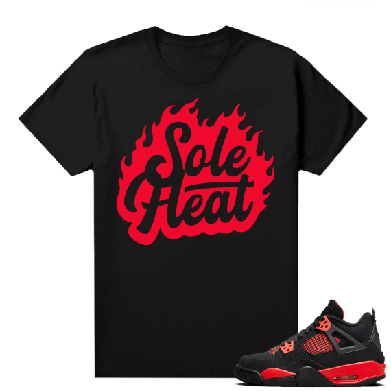 Red Thunder 4s - Tees Black Sole Heat