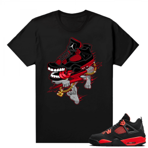 Red Thunder 4s - Tees Black Thunder Fly Kicks