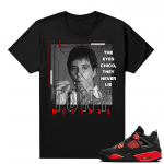 Red Thunder 4s - Tees Black Tony Montana