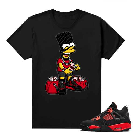 Red Thunder 4s - Tees Black Trappin Bart