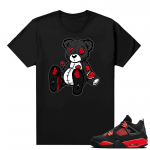 Red Thunder 4s - Tees Black Voodoo Bear