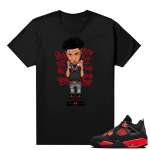 Red Thunder 4s - Tees Black Youngboy