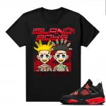 Red Thunder 4s shirt black Island Boys