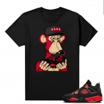 Red Thunder 4s  tees Black Bored Ape Sneakerhead Club Drippy 4s