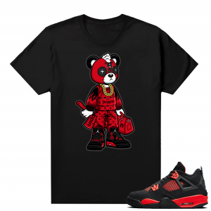 Red Thunder 4s  tees Black Misfit Bear