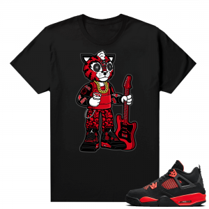 Red Thunder 4s  tees Black Misfit Bobcat