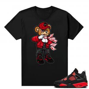 Red Thunder 4s  tees Black Rich Bear