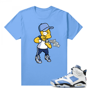 UNC 6s Jordan - Tees Blue shirt Bart Big Tipper