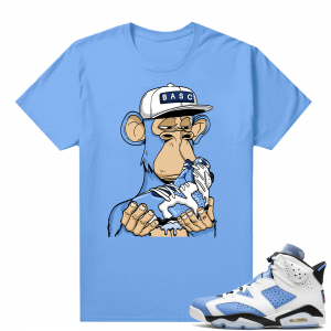 UNC 6s Jordan - Tees Blue shirt Bored Ape Sneaker Club Drippy 6s