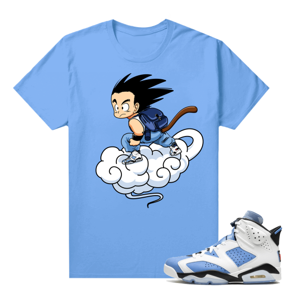 UNC 6s Jordan - Tees Blue shirt Fly Goku