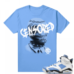 UNC 6s Jordan - Tees Blue shirt Marcello Gior Censored