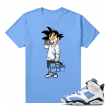 UNC 6s Jordan - Tees Blue shirt Trappin Goku