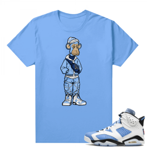 UNC 6s Jordan - Tees University Blue shirt Bored Ape Sneakerhead Club