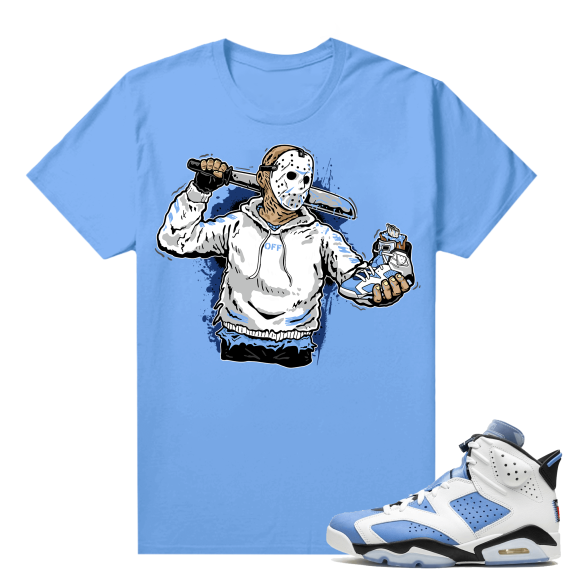 UNC 6s Jordan - Tees University Blue shirt Jason Cop