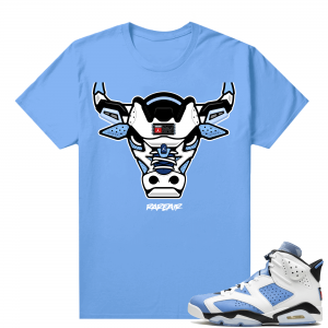 UNC 6s Jordan - Tees University Blue shirt Rare Air Bull