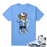 UNC 6s Jordan - Tees University Blue shirt Rich Bear