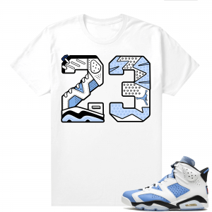 UNC 6s Jordan - Tees White shirt 23 Sole