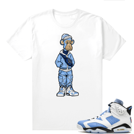 UNC 6s Jordan - Tees White shirt Bored Ape Sneakerhead Club