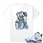 UNC 6s Jordan - Tees White shirt Designer Bear