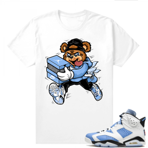 UNC 6s Jordan - Tees White shirt Sneaker Heist Bear