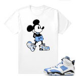 UNC 6s Jordan - Tees White shirt Sneakerhead Mickey