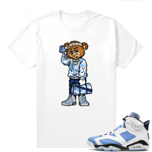 UNC 6s Jordan - Tees White shirt Soulja Bear