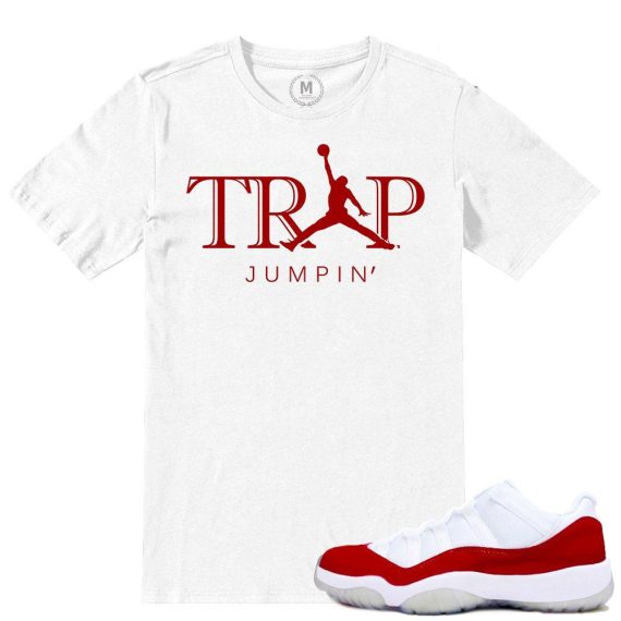 Match Varsity Red 11 lows Jordan Retros | Trap Jumpin | White T shirt