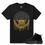 Match Jordan OVO 12 Black | Medusa Drip | Black T shirt