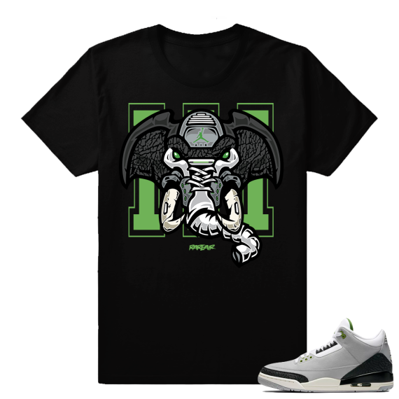 Match Jordan 3 Chlorophyll | Elephant 3s | Black shirt