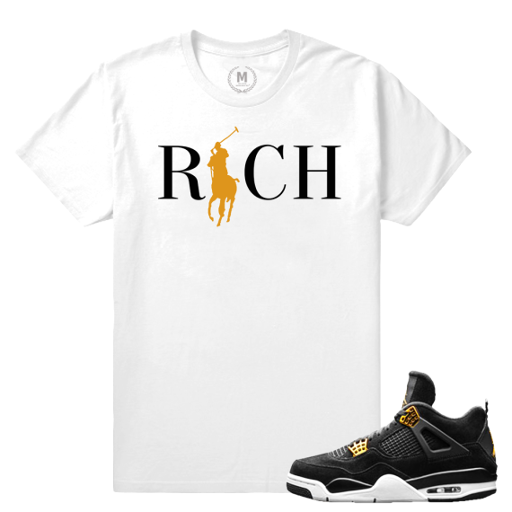 Match Jordan 4 Royalty | Country Club Rich | White T shirt