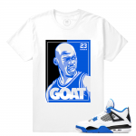 Match Jordan 4 Motorsport | Goat Staredown | White T shirt