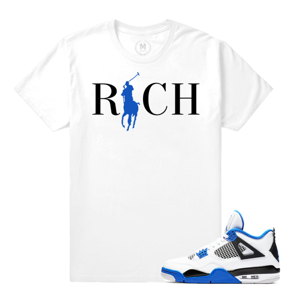 Match Jordan 4 Motorsport | Country Club Rich | White T shirt