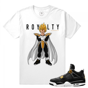 Match Jordan 4 Royalty | Royal Vegeta | White T shirt